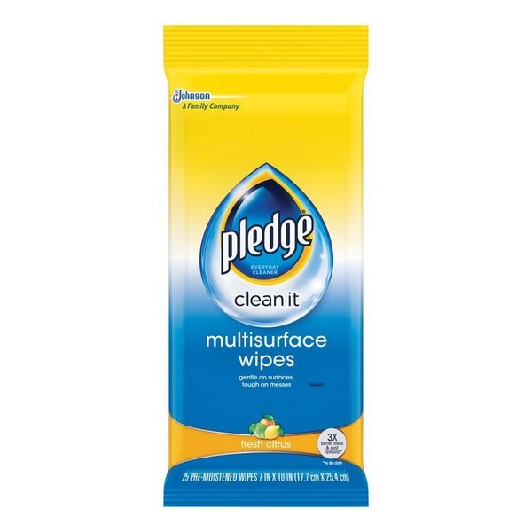Scrubbing Bubbles Pledge No Scent Multi-Surface Cleaner Wipes 25 ct 21462